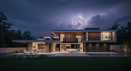 Fototapeta premium swimming pool at night in the city