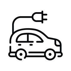 Visually appealing linear icon of modern electric car