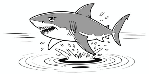 detailed marlin silhouette jumping out of sea vector graphic with splash effects for wildlife and ocean projects