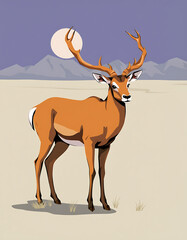 Fototapeta premium Serene Deer – Wildlife Tranquility 