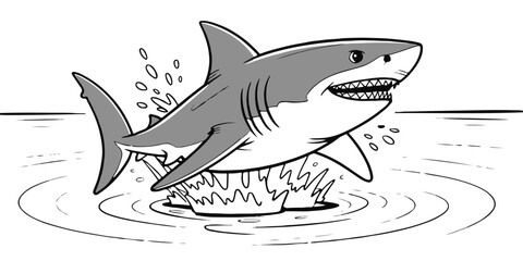 high-quality marlin fish vector design featuring leaping billfish with curved water splashes for nautical concepts