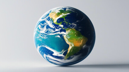 Planet Earth in space on a white background