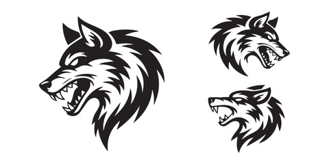 fierce wolf head vector illustration for tattoos, logos, branding, and merchandise design © AIcon Star
