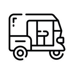 Fototapeta premium Easy to edit linear icon of three-wheeled tuk tuk