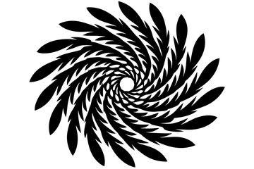 Spiral Wheat Pattern – Black Abstract Grain Vector Symbol