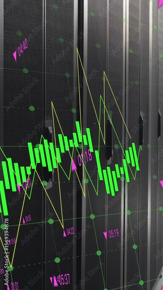 Poster animation of data processing over computer servers