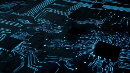 A glowing ai brain symbol overlays a cpu chip and circuit board, symbolizing artificial intelligence technology - Powered by Adobe