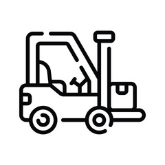 Well crafted linear icon of industrial forklift machine