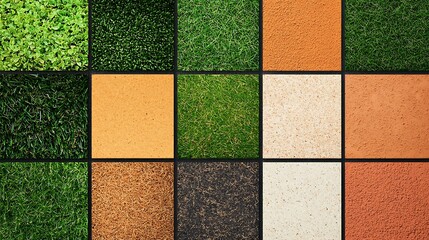 Texture Samples, Grass, Clay, Cork, Soil, Stone Mix