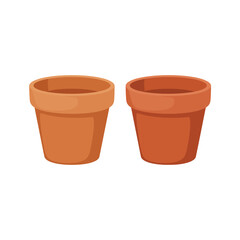 Two Empty Terracotta Planter Pots