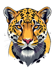 Fototapeta premium Fierce Leopard with Intense Gaze – Stunning Wildlife Portrait in Dramatic Detail