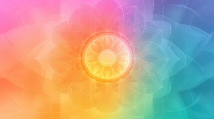A colorful abstract mandala design radiating tranquility and balance, ideal for wellness, meditation, and spiritual themes, Perfect for backgrounds, posters, and holistic health materials,