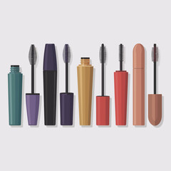 Different Types of Colorful Mascara Bottles