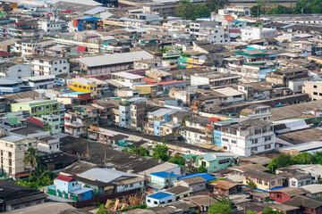 Bangkok residential area city view at daytime.