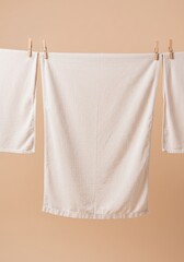 風になびく 清潔な白いシーツ 心地よい質感