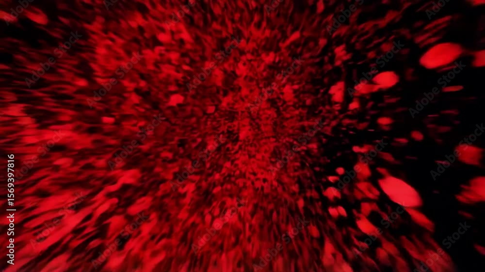 Poster an abstract background features a dark and textured pattern of red and black paint splatters, creati