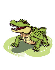 Fototapeta premium Playful Crocodile – Friendly Cartoon Reptile with Big Personality