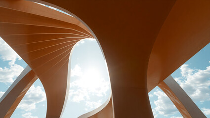 Obraz premium Surreal bright pink room interior abstract design