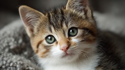 Obraz premium Kitten with piercing gaze