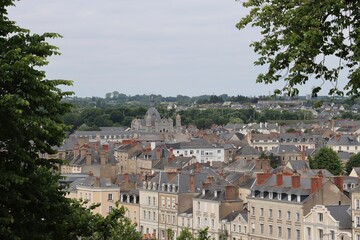 Fototapeta premium view of the city of Laval in France 