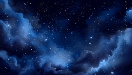 stars in the night sky - - stock photo #. a night sky with stars and clouds. a sky filled with lots of bright blue clouds