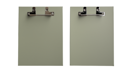 Two clipboards stand isolated on transparent background, ready for papers or presentations