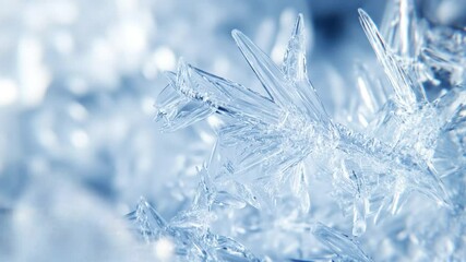 Detailed close-up of intricate ice crystals