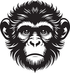 Fototapeta premium a silhouette monkey face with cap vector