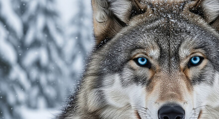 Naklejka premium Close up photo of a wolf