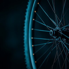 Bicycle Wheel Close-up, Spokes, Hub, and Tire Detail