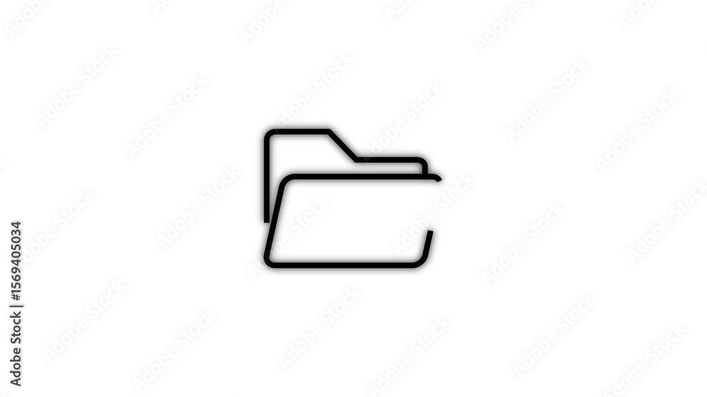 Fototapete file folder icons animation on black background. folder icon concept animated. folder icon isolated 