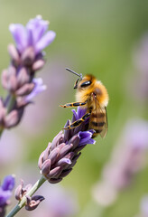 Honeybee on Lavender Flower – Nature’s Perfect Pollinator in Action