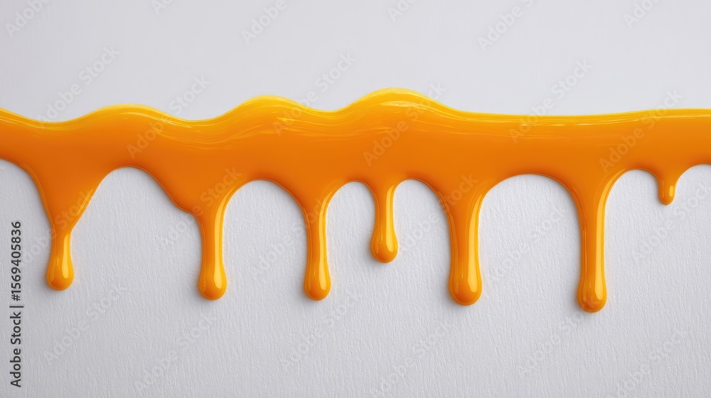 Aufkleber vibrant orange paint dripping on white surface creating a bold and energetic visual display ideal fo