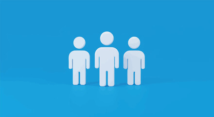 A diverse group of people, symbolizing business teamwork and family love, form a unified circle representing leadership and shared concept