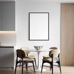 Frame mockup. Living room wall poster mockup. Interior mockup with house background.