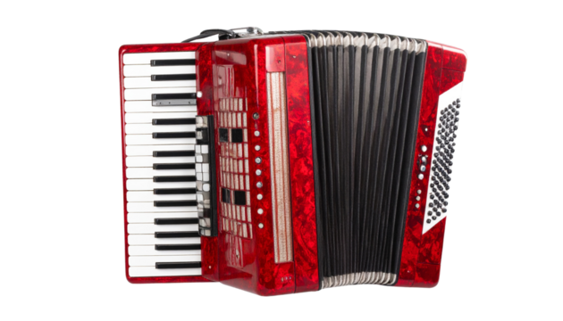 Accordion unique isolated on white background. 