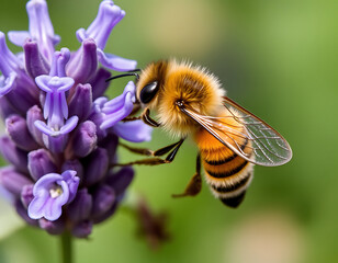Honeybee on Lavender Flower – Nature’s Perfect Pollinator in Action