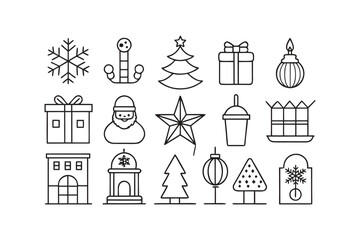 Christmas graphic design elements set for holiday projects