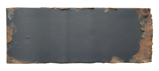 Dark gray peeling paint reveals rusty aged surface, distressed metal background