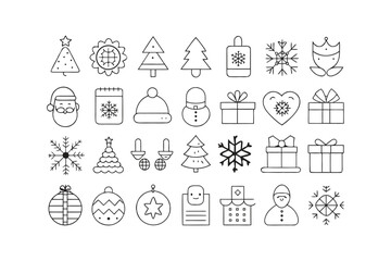 Christmas graphic design elements set for holiday projects