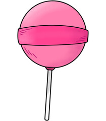 Pink Round Lollipop Illustration
