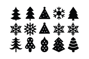 Obraz premium Christmas graphic design elements set for holiday projects