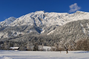 Winter landscape in the mountains in Austria Tyrol