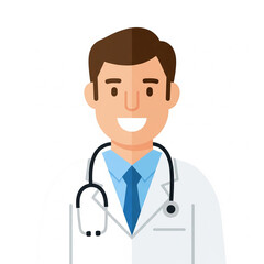 Cartoon Male Doctor with Stethoscope Vector Illustration