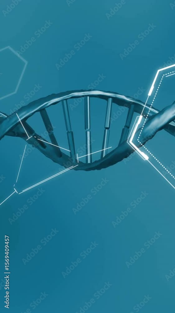 Aufkleber animation of dna strand and data processing