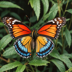 Fototapeta premium Monarch Butterfly on Orange Blossom – Stunning Macro of Nature’s Elegance