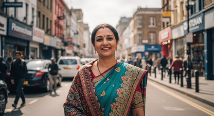 Fototapeta premium woman walking in the street