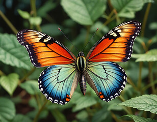 Fototapeta premium Monarch Butterfly on Orange Blossom – Stunning Macro of Nature’s Elegance