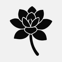 Silhouette lotus flower elegant minimalist design vector illustration