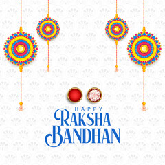 greeting card and template banner for sales promotion advertisement with decorative Rakhi for Raksha Bandhan, Indian festival for brother and sister bonding celebration